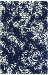 handmade Modern Abstract Blue Ivory Hand Knotted RECTANGLE WOOL&SILK area rug 4 x 6